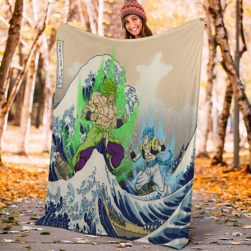 Broly Vs Gogeta Dragon Ball The Great Wave Premium Blanket