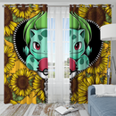Bulbasaur Sunflower Zipper Window Curtain