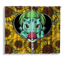 Bulbasaur Sunflower Zipper Window Curtain