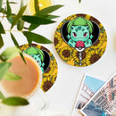 Bulbasaur Sunflower Zipper Ceramic Drink Coasters