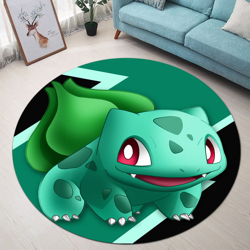 Bulbasaur Pokemon Round Carpet Rug Bedroom Livingroom Home Decor