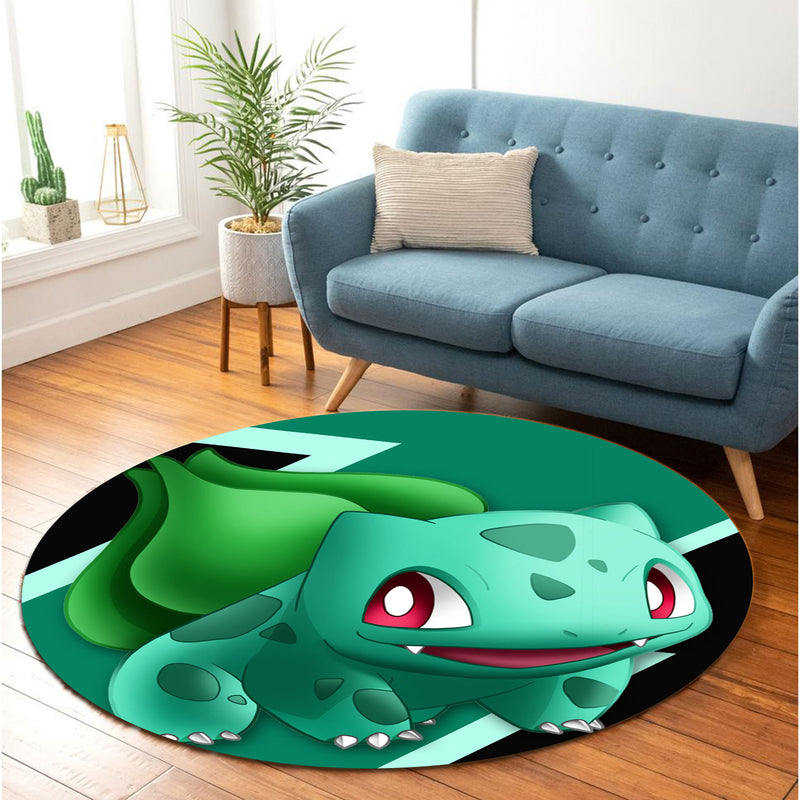 Bulbasaur Pokemon Round Carpet Rug Bedroom Livingroom Home Decor