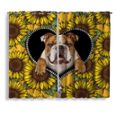 Bulldog Sunflower Zipper Window Curtain