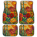 Cactus Stained Glass Car Floor Mats