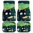 Cat Reading In Rainy Car Floor Mats