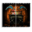Charizard Charmander Drive Jeep Moonlight Halloween Window Curtain