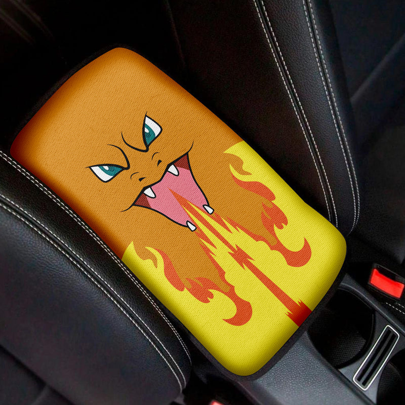 Charizard Pokemon Anime Armrest Center Console Cover Car Accessories