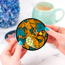 Charizard Stained Glass Drink Coasters