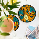Charizard Stained Glass Drink Coasters