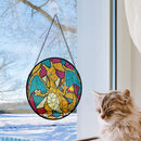 Charizard Round Stained Glass Window Hanging Panel Suncatcher