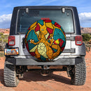 Charizard Stained Glass Car Spare Tire Cover 2