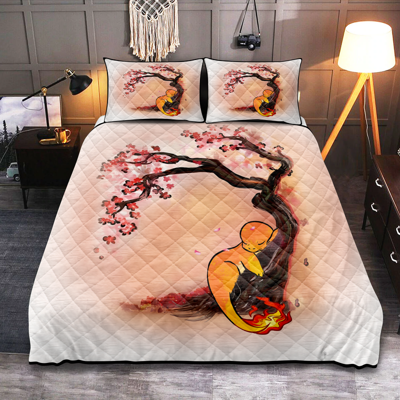 Charmander Pokemon Cherry Blossom Quilt Bed Sets