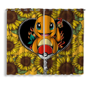 Charmander Sunflower Zipper Window Curtain