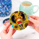 Charmander Sunflower Zipper Ceramic Drink Coasters