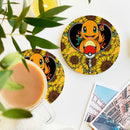 Charmander Sunflower Zipper Ceramic Drink Coasters