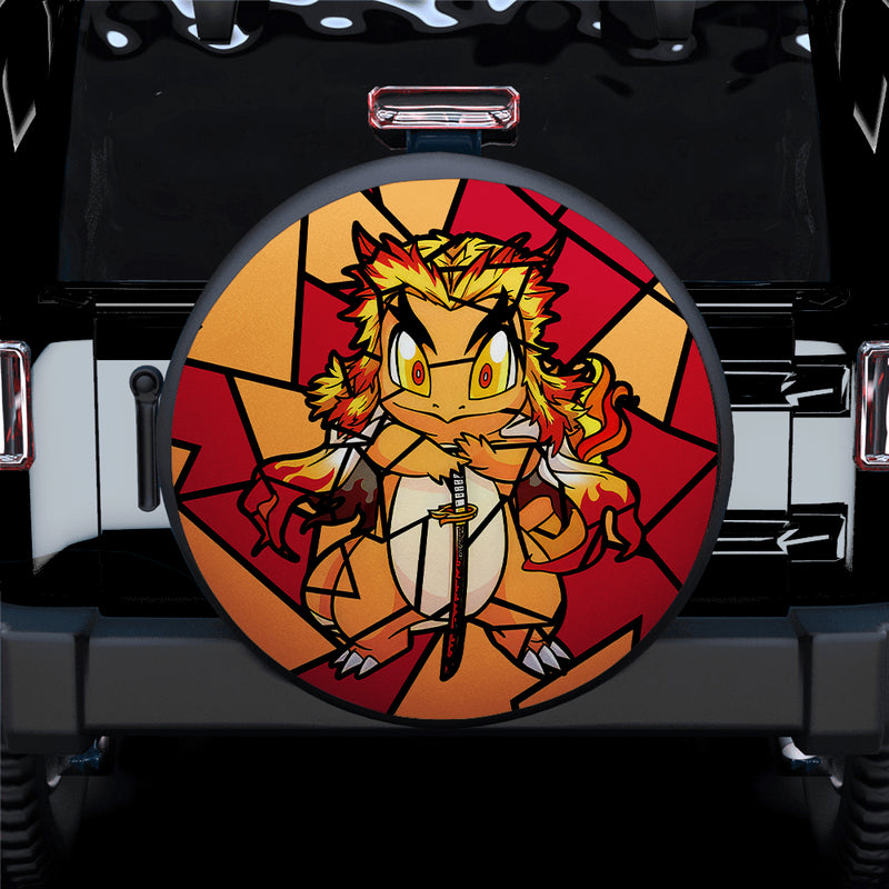 Charmander Rengoku Pokemon Stained Glass Car Spare Tire Covers Gift For Campers