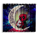 Chibi Deadpool Unicorn Toy Love You To The Moon Galaxy Window Curtain