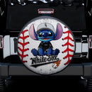 Chicago White Car Spare Tire Cover With Camera Hole