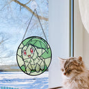 Chikorita Stained Glass Window Hanging Panel Suncatcher