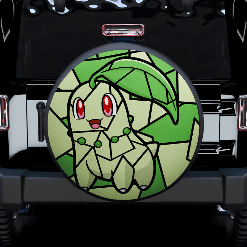 Chikorita Pokemon Stained Glass Car Spare Tire Covers Gift For Campers