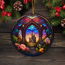Church Stained Glass Mica Ornament Perfect Gift For Holiday