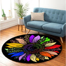 Colorful Cheetah Sunflower Round Carpet Rug Bedroom Living-room Home Decor