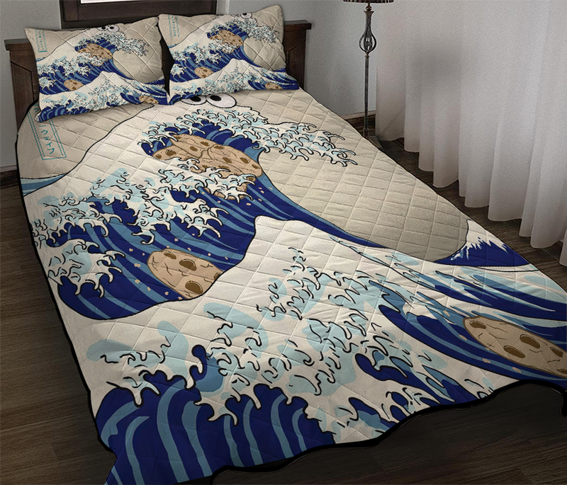 Cookie The Great Wave Quilt Bed Sets
