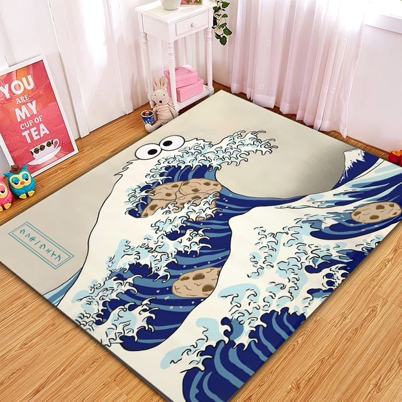 Cookie The Great Wave Carpet Rug Home Room Decor