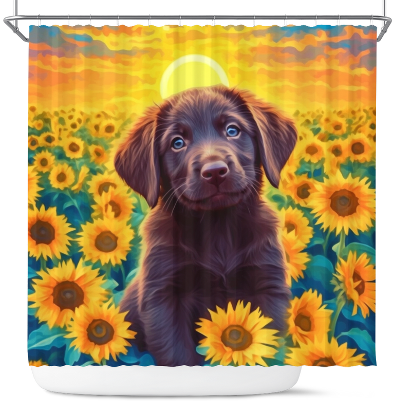 Create A Picture Of A Rainbow Colored Cute Puppy Shower Curtain