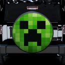 Creeper Face Pixel Jeep Car Spare Tire Cover