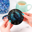 Crow Viking Stained Glass Drink Coasters