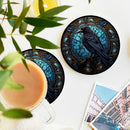 Crow Viking Stained Glass Drink Coasters