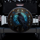 Crow Stained Glass Car Spare Tire Cover