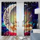 Cute Eevee Couple Love You To The Moon Galaxy Window Curtain
