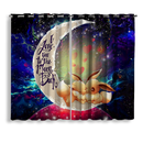 Cute Eevee Couple Love You To The Moon Galaxy Window Curtain