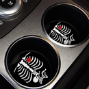 Cute Heart Skull Mom And Baby Car Coasters Auto Cup Holder