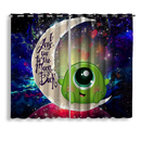 Cute Mike Monster Inc Love You To The Moon Galaxy Window Curtain