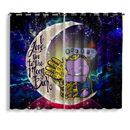 Cute Thanos Love You To The Moon Galaxy Window Curtain