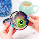Cute Mike Monster Inc Love You To The Moon Galaxy Ceramic Drink Coasters