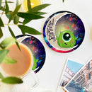 Cute Mike Monster Inc Love You To The Moon Galaxy Ceramic Drink Coasters