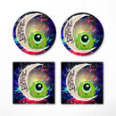 Cute Mike Monster Inc Love You To The Moon Galaxy Ceramic Drink Coasters