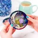 Cute Thanos Love You To The Moon Galaxy Ceramic Drink Coasters