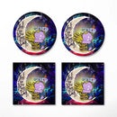 Cute Thanos Love You To The Moon Galaxy Ceramic Drink Coasters