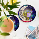 Cute Thanos Love You To The Moon Galaxy Ceramic Drink Coasters