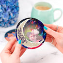 Darling In The Franxx Hiro And Zero Two Love You To The Moon Galaxy Ceramic Drink Coasters