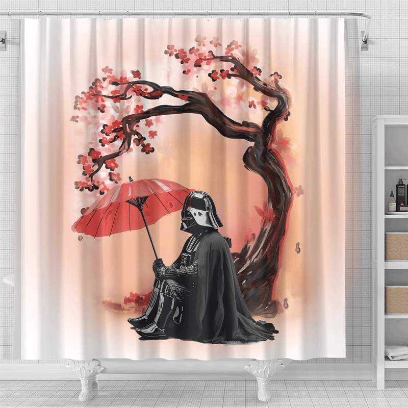Darth Vader Cherry Blossom Japan Shower Curtain