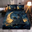 Darth Vader Reading On A Crescent Moon Quilt Bed Sets