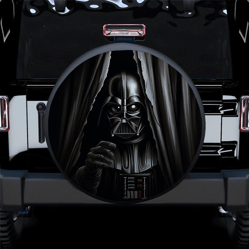 Darth Vader Peeking Curtain Car Spare Tire Cover
