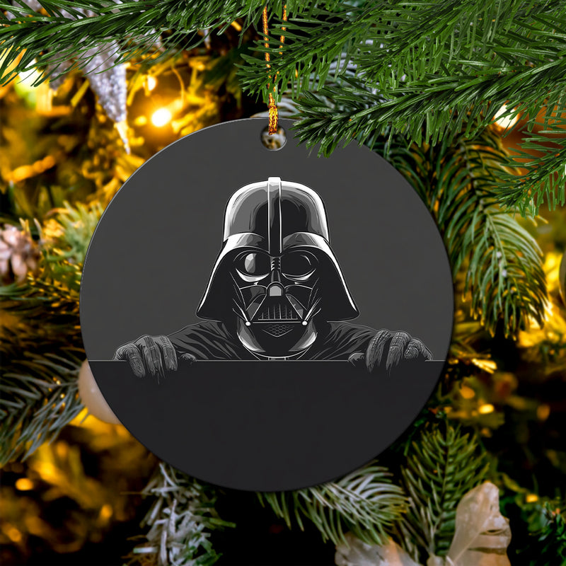 Darth Vader Peeking Wall Mica Circle Ornament Perfect Gift For Holiday