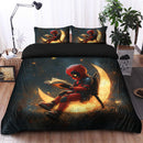 Deadpool Reading On A Crescent Moon Bedding Set